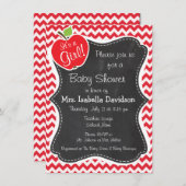 アップル； Alizarin Crimson Chevron 招待状 (正面/裏面)