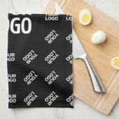 アップロードされたイメージデザインまたはロゴ | パテユニークン キッチンタオル (四つ折り)