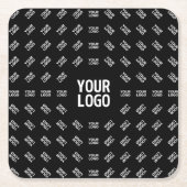 アップロードされたイメージデザインまたはロゴ | パテユニークン スクエアペーパーコースター (正面)