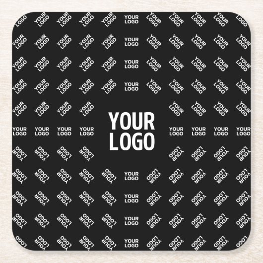 アップロードされたイメージデザインまたはロゴ | パテユニークン スクエアペーパーコースター (正面)