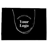 アップロードされたビジネス ロゴまたはその他のデザイン ラージペーパーバッグ (裏面)