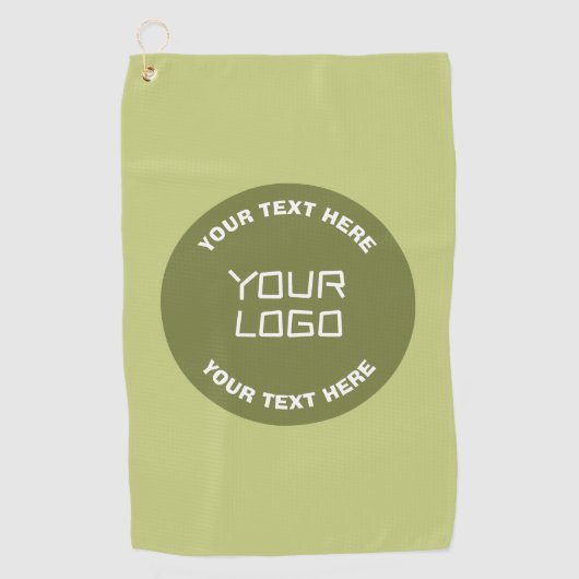 アップロードされたロゴまたはデザインおよび編集可能文字任意の色 ゴルフタオル (正面)