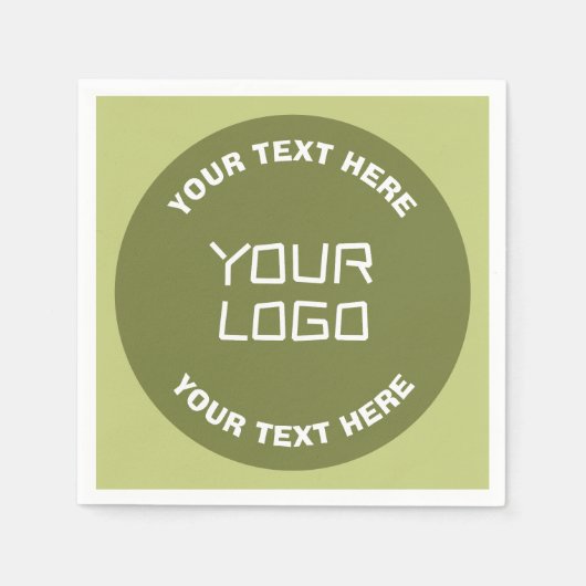 アップロードされたロゴまたはデザインおよび編集可能文字任意の色 スタンダードカクテルナプキン (正面)