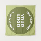 アップロードされたロゴまたはデザインおよび編集可能文字任意の色 タペストリー (正面(横))