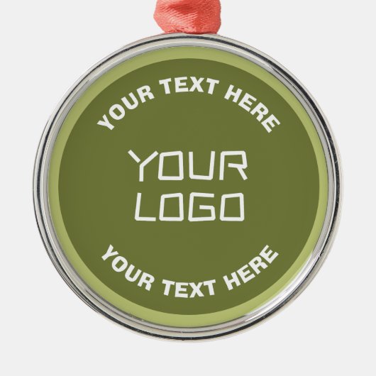 アップロードされたロゴまたはデザインおよび編集可能文字任意の色 メタルオーナメント (正面)