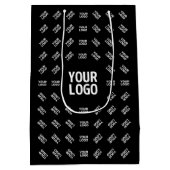 アップロードされた画像デザインまたはロゴ | ユニークなパターン ミディアムペーパーバッグ (裏面)