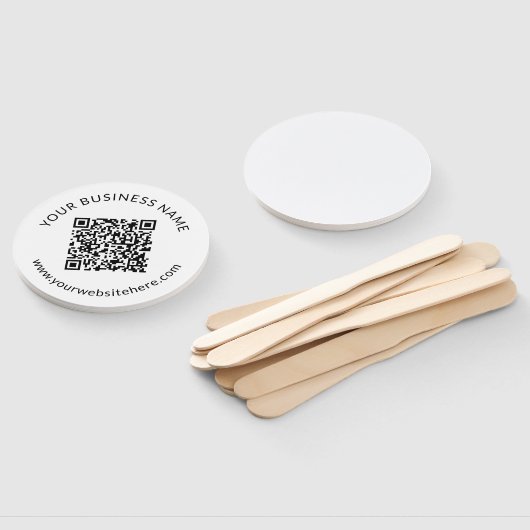 アップロードされたQRコードテンプレート(編集可能文字) ハンドファン (組立なし)