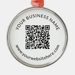 アップロードされたQRコードテンプレート(編集可能文字) メタルオーナメント