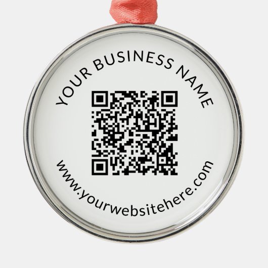 アップロードされたQRコードテンプレート(編集可能文字) メタルオーナメント (正面)