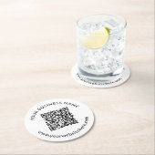 アップロードされたQRコードテンプレート(編集可能文字) ラウンドペーパーコースター (インサイチュ)