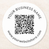 アップロードされたQRコードテンプレート(編集可能文字) ラウンドペーパーコースター (正面)