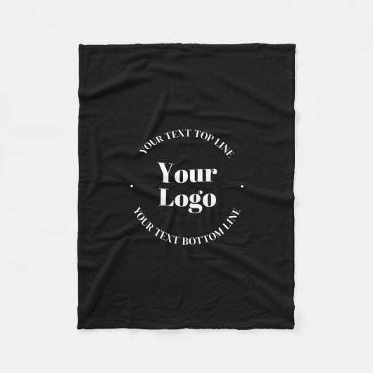 アップロードしたビジネスロゴまたはその他のデザイン フリースブランケット (正面)