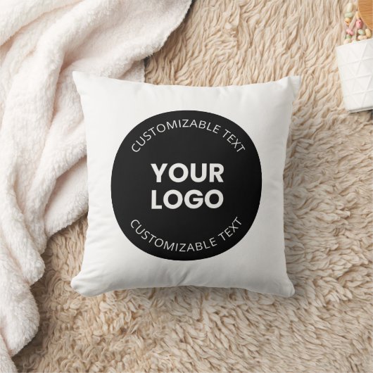 アップロードしたビジネスロゴ(編集可能文字付き) クッション (ブランケット)