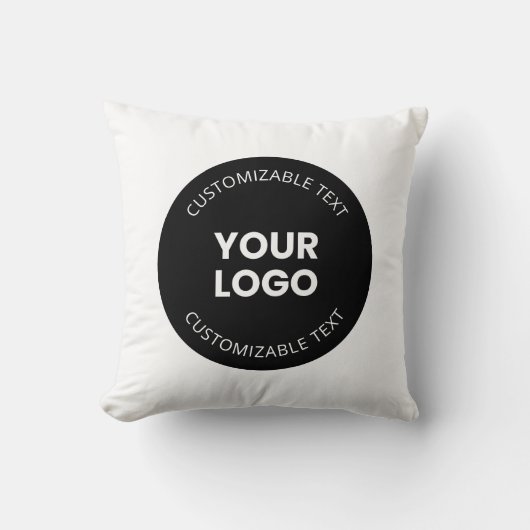 アップロードしたビジネスロゴ(編集可能文字付き) クッション (正面)