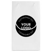 アップロードしたビジネスロゴ(編集可能文字付き) スモールペーパーバッグ (裏面)