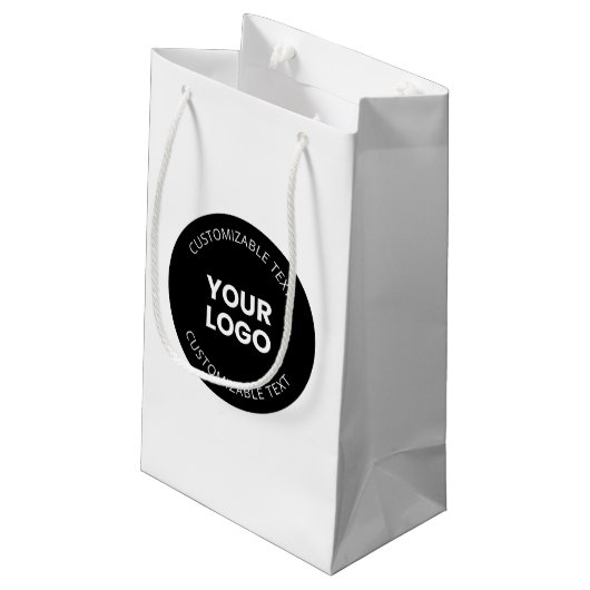 アップロードしたビジネスロゴ(編集可能文字付き) スモールペーパーバッグ (裏面アングル)