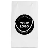 アップロードしたビジネスロゴ(編集可能文字付き) スモールペーパーバッグ (正面)