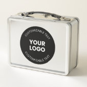 アップロードしたビジネスロゴ(編集可能文字付き) メタルランチボックス (裏面)