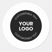 アップロードしたビジネスロゴ(編集可能文字付き) ラウンドシール (正面)