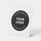 アップロードしたビジネスロゴ(編集可能文字付き) 台座サイン (正面)