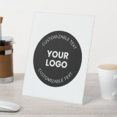 アップロードしたビジネスロゴ(編集可能文字付き) 台座サイン (インサイチュ)