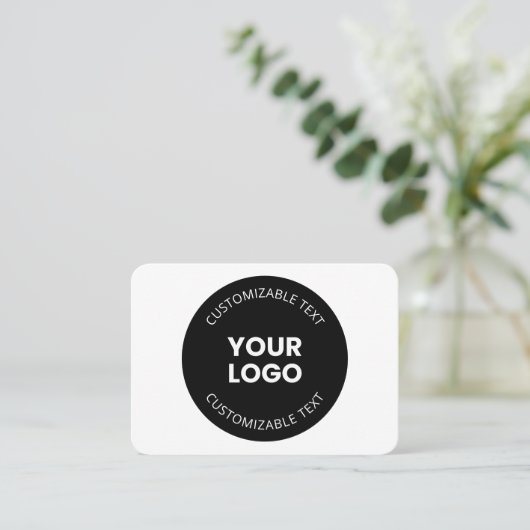 アップロードしたビジネスロゴ(編集可能文字付き) 名刺 (スタンド正面)