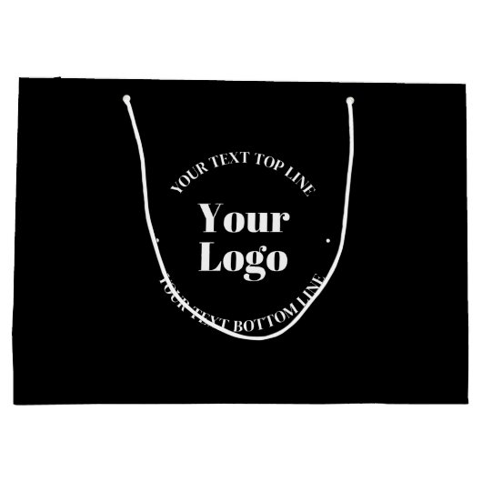 アップロードしたビジネス ロゴまたはその他のデザイン ラージペーパーバッグ (裏面)