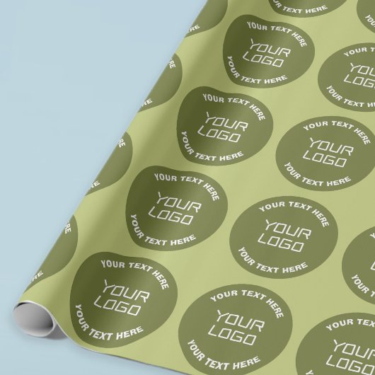 アップロードしたロゴまたはデザイン & 編集可能なテキスト 任意の色 ラッピングペーパー