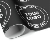 アップロードしたロゴ + 太い円形テキスト ラッピングペーパー (ロールコーナー)