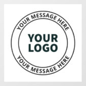 アップロードしたロゴ + 編集可能な円形テキスト ウィンドウサイン (シート)