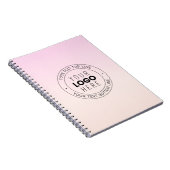 アップロードしたロゴ | 編集可能な円形テキスト ノートブック (右側)