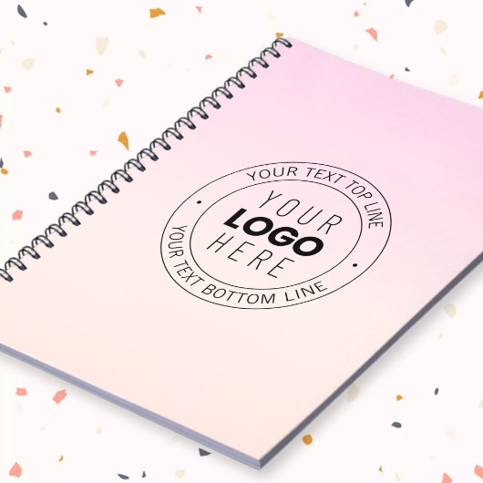 アップロードしたロゴ | 編集可能な円形テキスト ノートブック