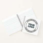 アップロードしたロゴ + 編集可能な円形テキスト ノートブック (内部)