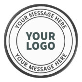 アップロードしたロゴ+編集可能な循環文字 アイスホッケーパック (正面)