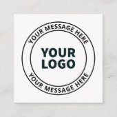 アップロードしたロゴ+編集可能な循環文字 エンクロージャーカード (正面)