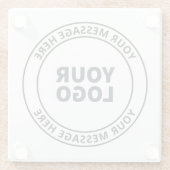 アップロードしたロゴ+編集可能な循環文字 ガラスコースター (裏面)