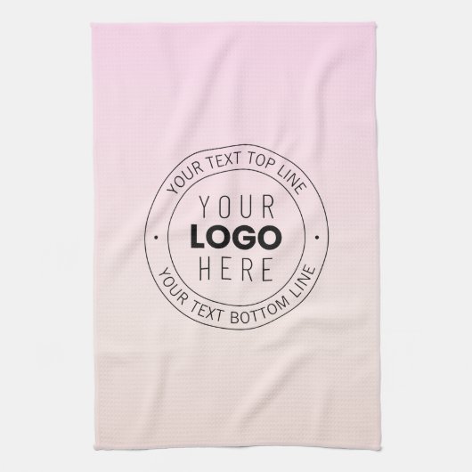 アップロードしたロゴ | 編集可能な循環文字 キッチンタオル (縦)