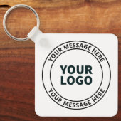 アップロードしたロゴ+編集可能な循環文字 キーホルダー (正面)