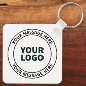 アップロードしたロゴ+編集可能な循環文字 キーホルダー (裏面)