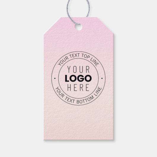 アップロードしたロゴ | 編集可能な循環文字 ギフトタグ (正面)