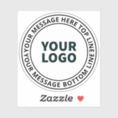 アップロードしたロゴ+編集可能な循環文字 シール (シート)