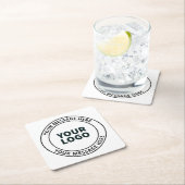 アップロードしたロゴ+編集可能な循環文字 スクエアペーパーコースター (インサイチュ)