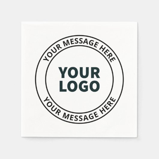 アップロードしたロゴ+編集可能な循環文字 スタンダードカクテルナプキン (正面)