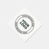 アップロードしたロゴ+編集可能な循環文字 スタンダードカクテルナプキン (角)