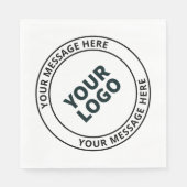 アップロードしたロゴ+編集可能な循環文字 スタンダードランチョンナプキン (正面)