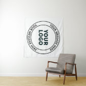 アップロードしたロゴ+編集可能な循環文字 タペストリー (インサイチュ(横))