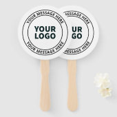 アップロードしたロゴ+編集可能な循環文字 ハンドファン (正面&裏面)