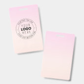 アップロードしたロゴ | 編集可能な循環文字 バッジ (Front & Back)