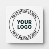 アップロードしたロゴ+編集可能な循環文字 フォトプラーク (正面)