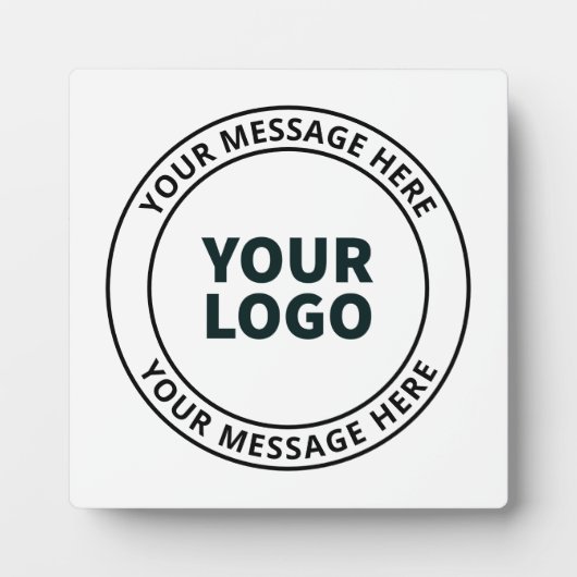 アップロードしたロゴ+編集可能な循環文字 フォトプラーク (正面)